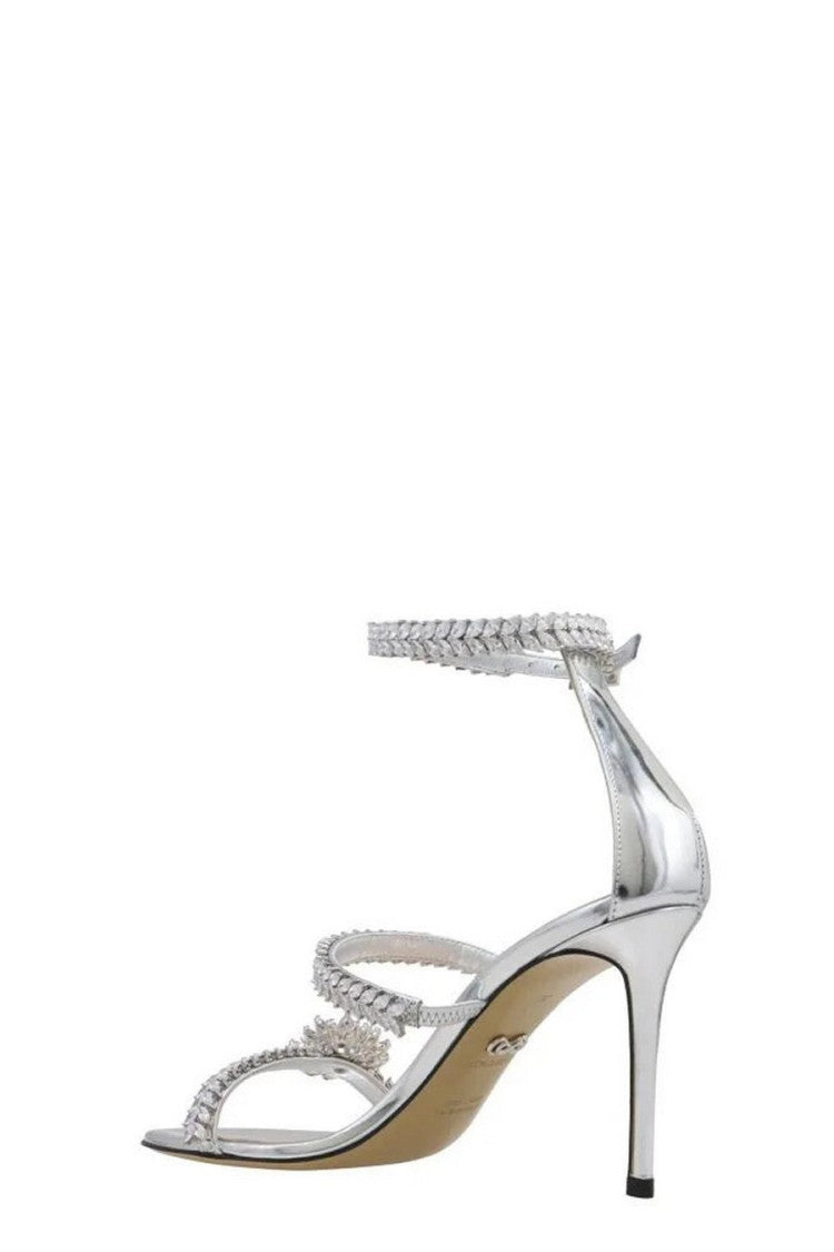 Mach & Mach Silver Leather Sandals