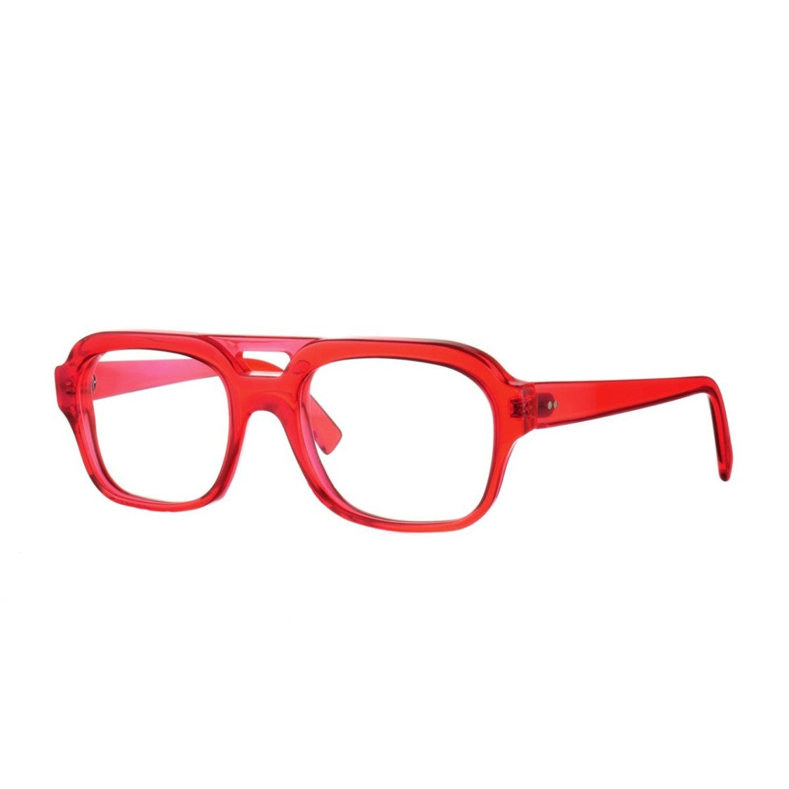 Kirk&Kirk Translucent Red Finn Acrylic Pilot Eyeglasses