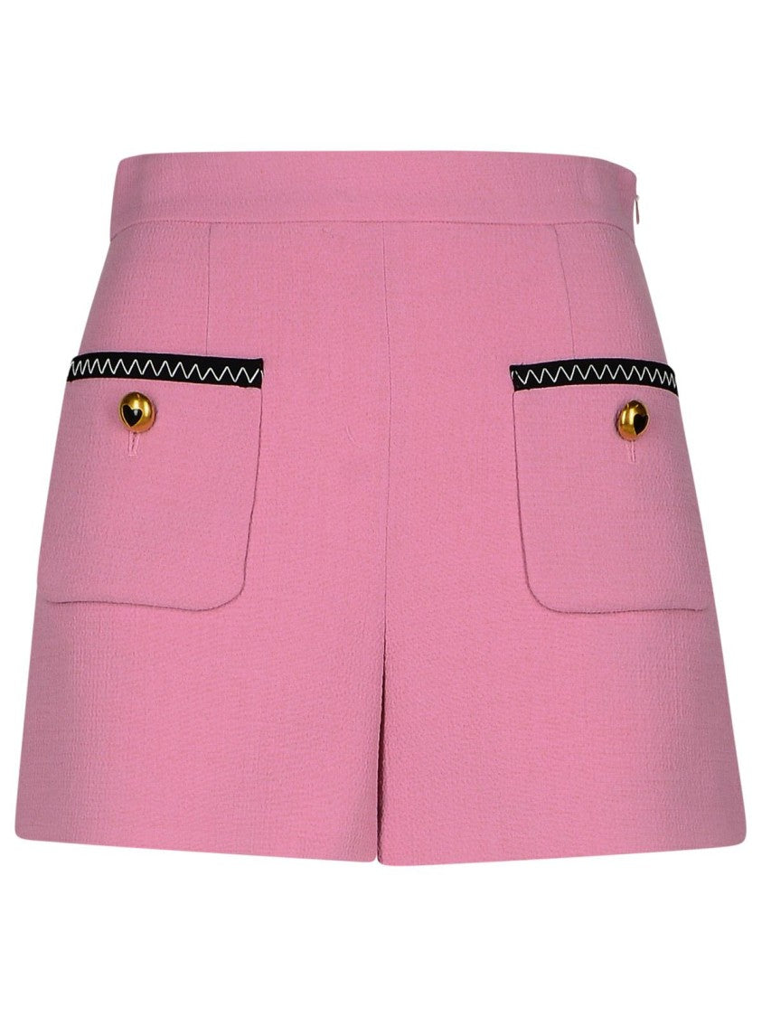 Moschino Pink Virgin Wool Blend Shorts