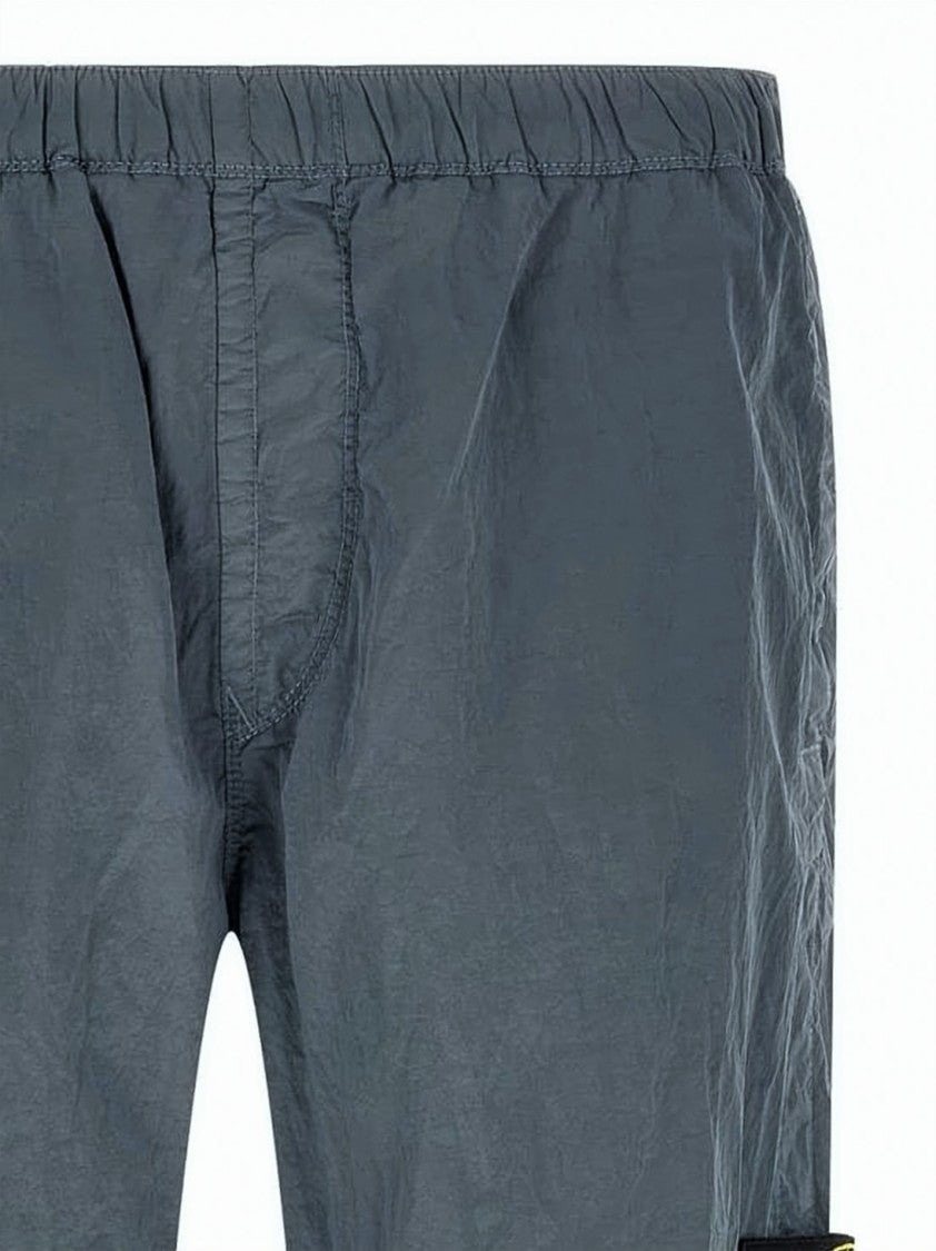 Stone Island Relaxed Fit Straight Pants With Textured Finish