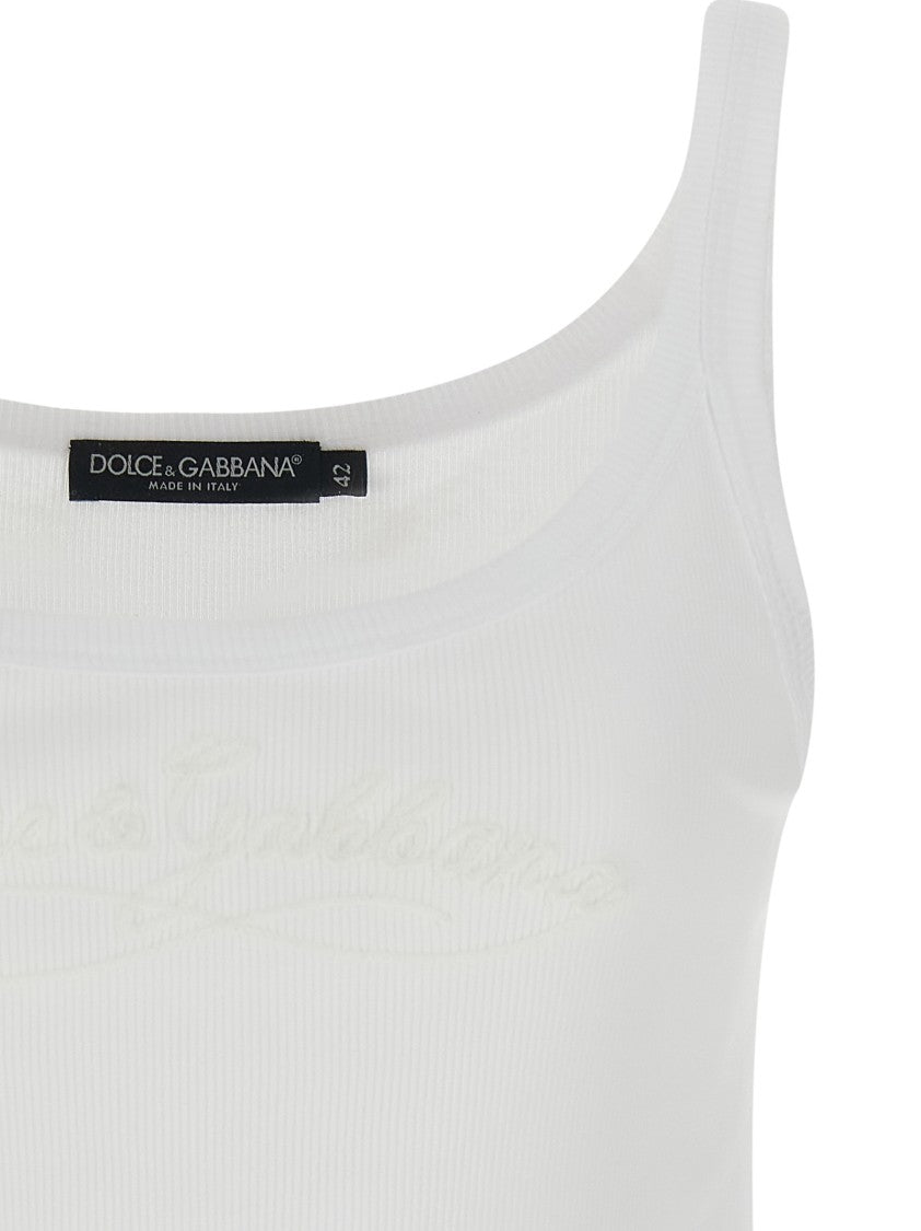 Dolce & Gabbana Logo Embroidery Tank Top
