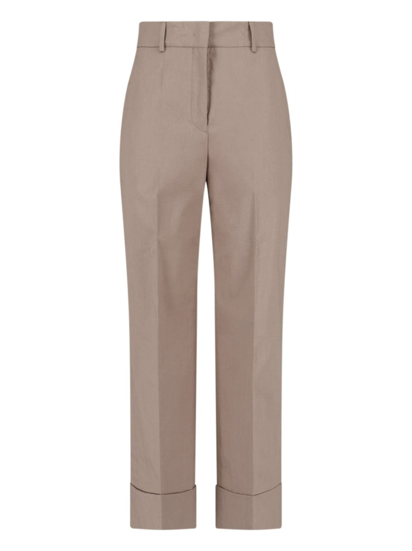 Incotex Beige Straight-Leg Tailored Cotton Trousers