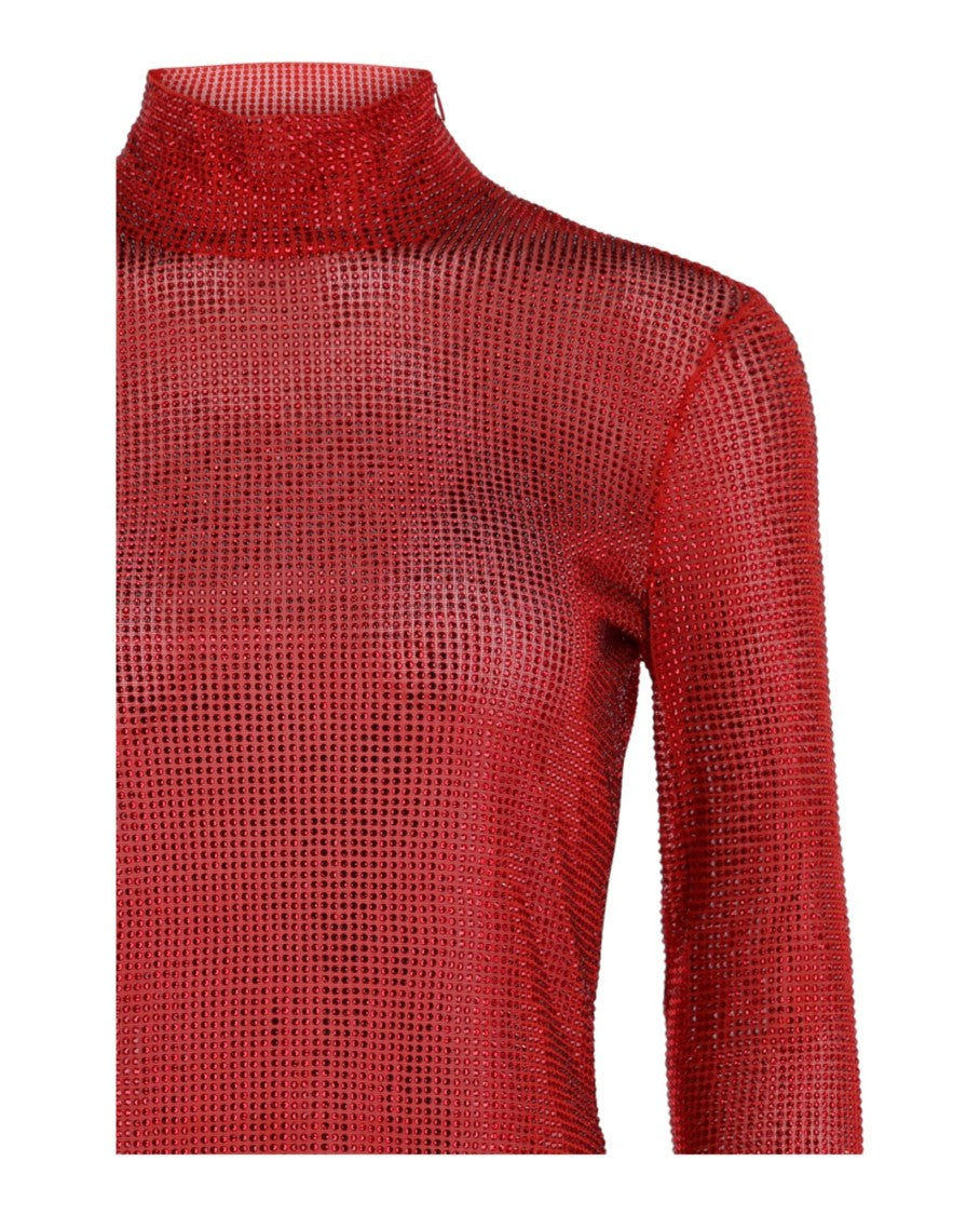 Ferragamo Crystal-Embellished Long Sleeve Top