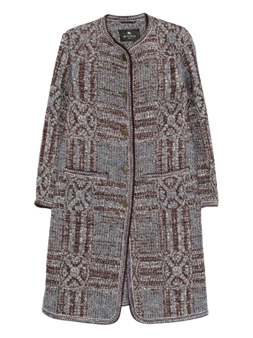 Etro Textured Mid-Length Coat With Braided Trim