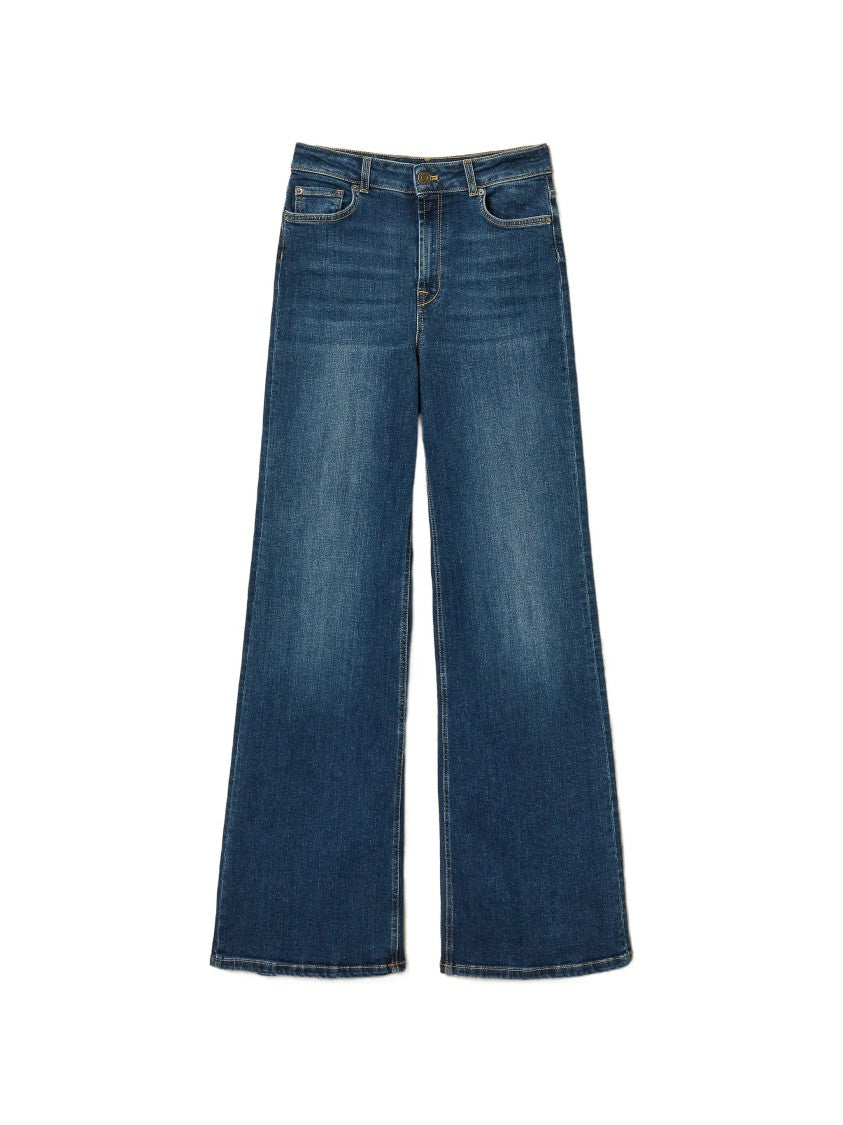 Twin-Set Medium Blue Wide-Leg Jeans Pants