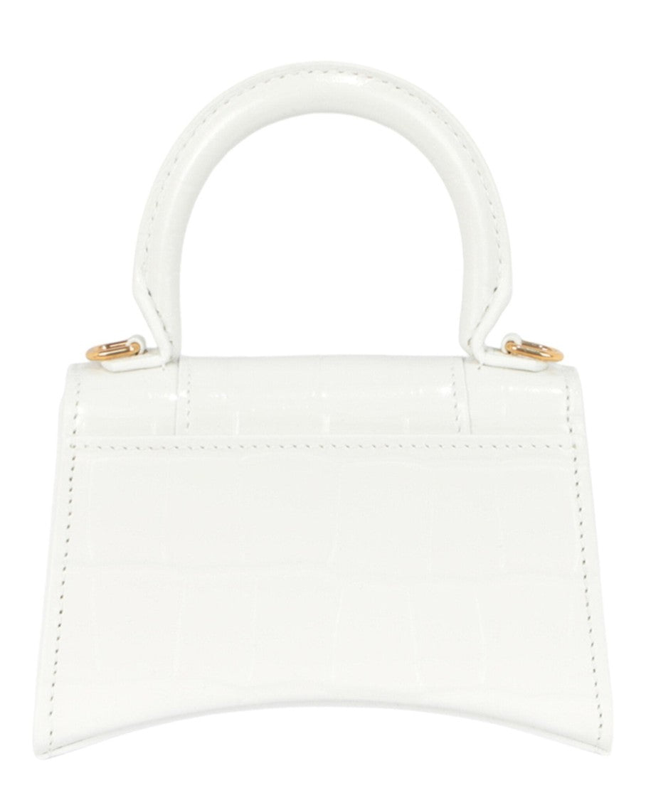 Balenciaga Hourglass Mini Crocodile Embossed Top Handle Bag