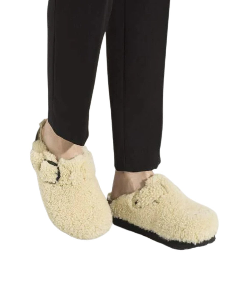 Birkenstock Boston Big Buckle Platform Teddy Shearling Clog