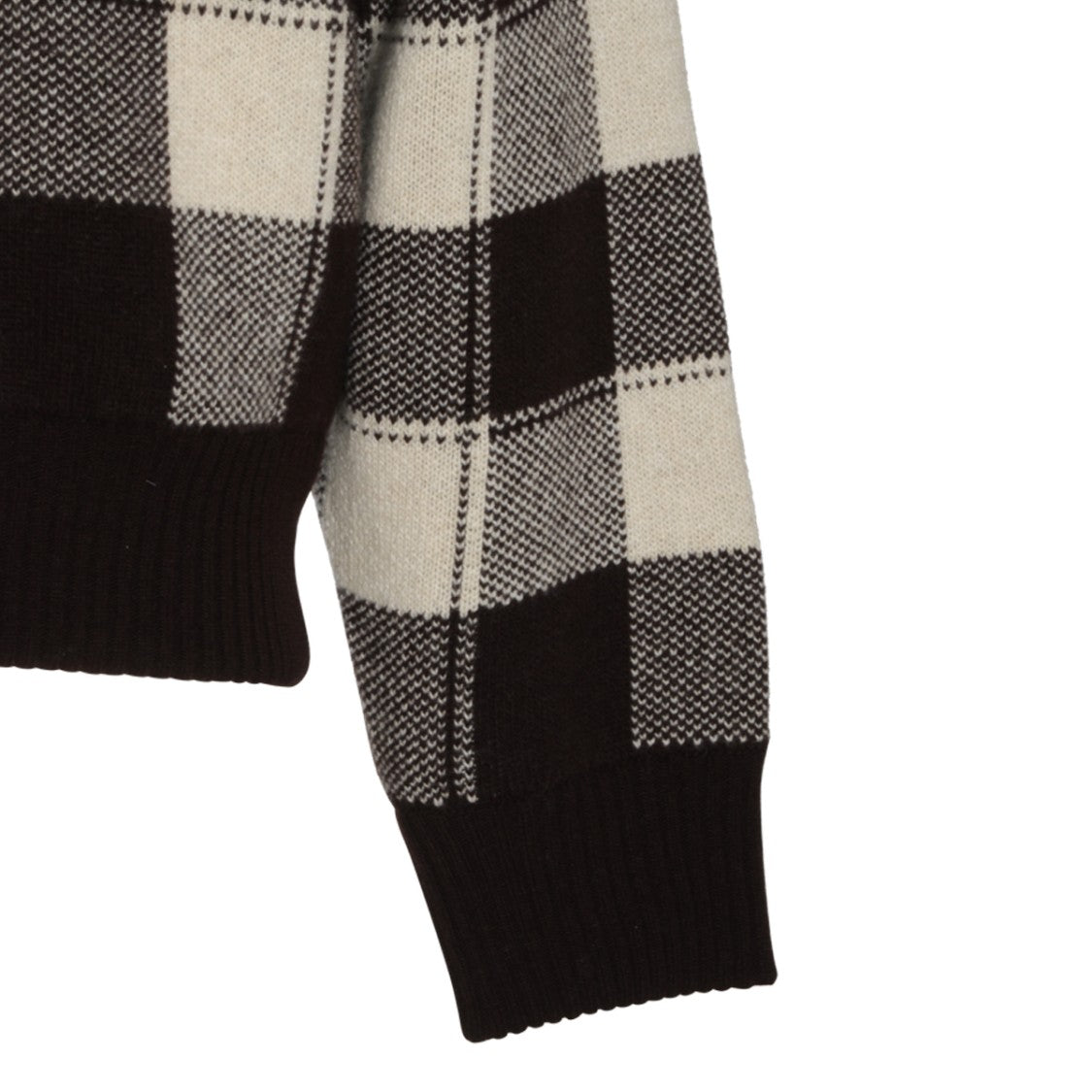 Golden Goose Checkered High-Collar Zip-Up Knit Sweater