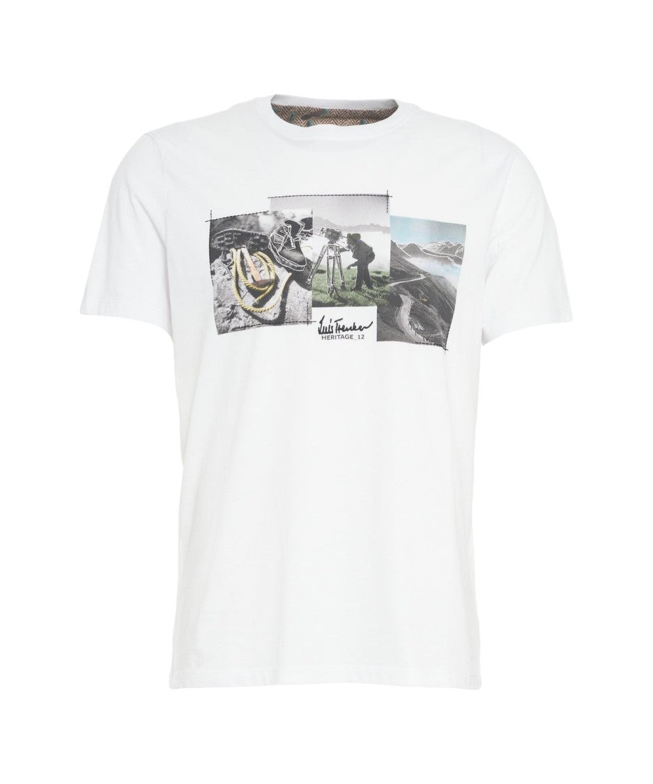 Luis Trenker Luluis Printed Cotton T-Shirt With Ribbed Collar