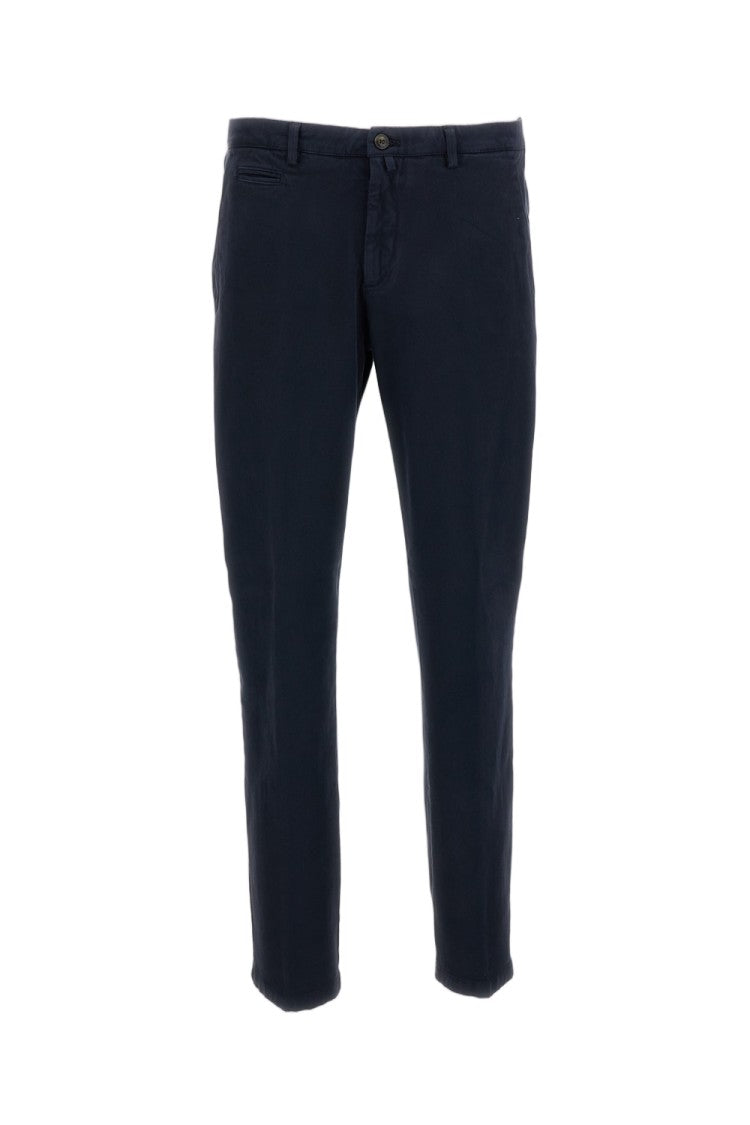 Briglia 1949 Blue Stretch Cotton Straight-Leg Pants