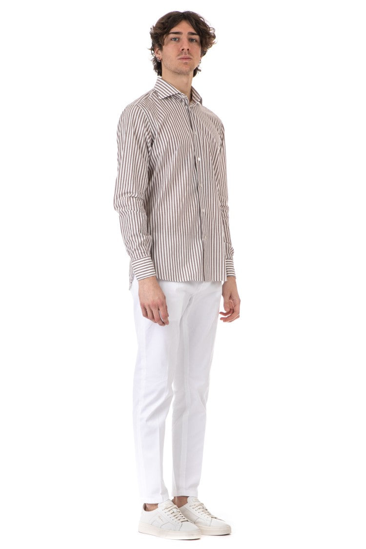 Borriello Flamed Cotton Stripe Shirt