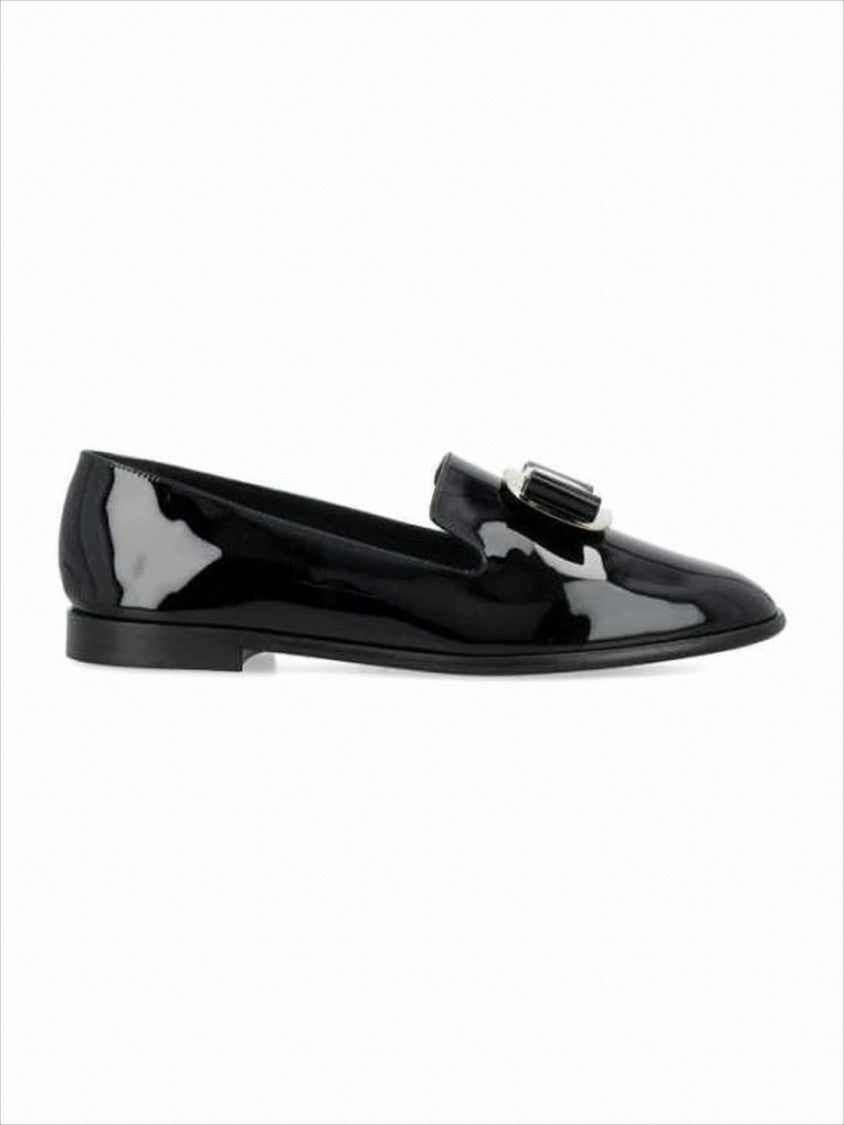Salvatore Ferragamo Glossy Patent Leather Low-Heeled Pumps