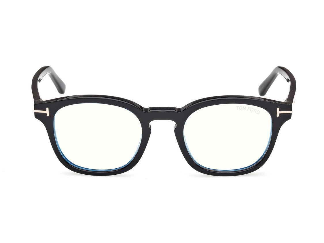 Tom Ford Black Ft5532-B Clip-On Square Eyeglasses