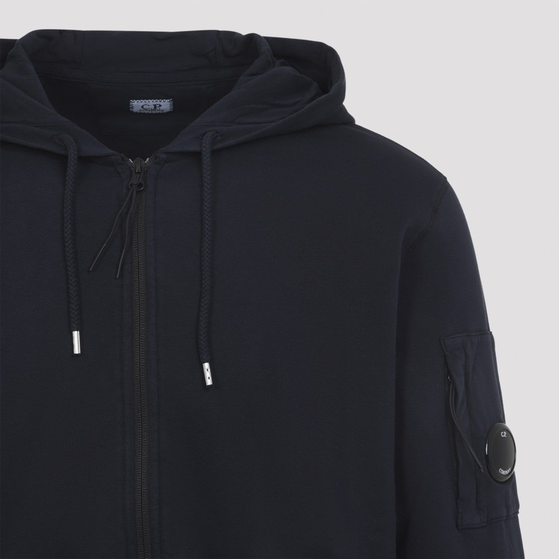 C.P. Company Hooded Zip Front Sweatshirt With Iconic Lens Pocket