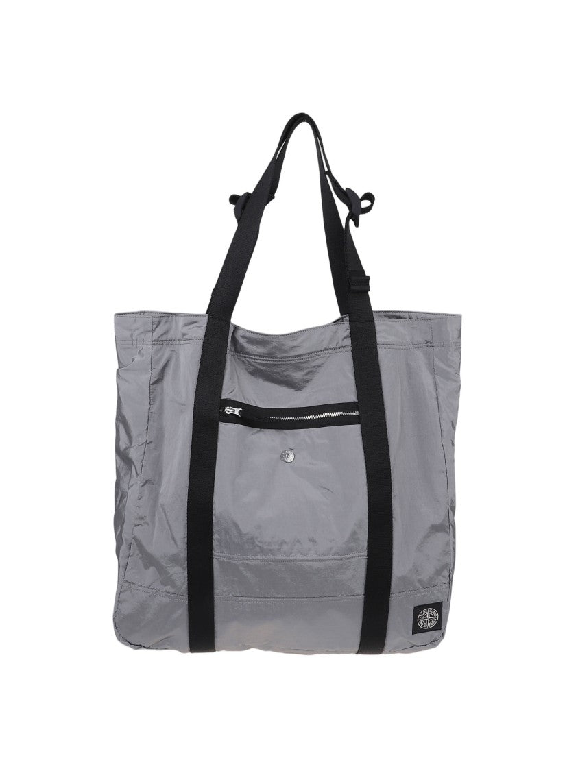 Stone Island Functional Grey Shoulder Bag With Smooth Finish