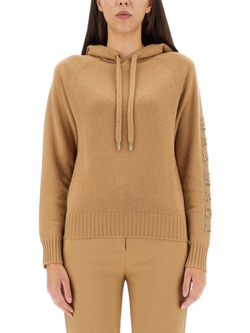 Max Mara Hooded Sweatshirt With Logo Detail