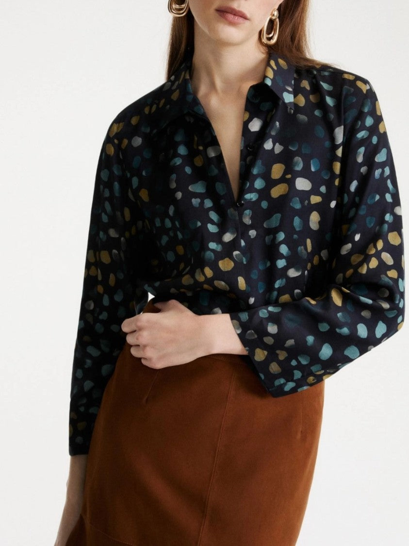 Marella Black Abstract Spotted Pattern Blouse