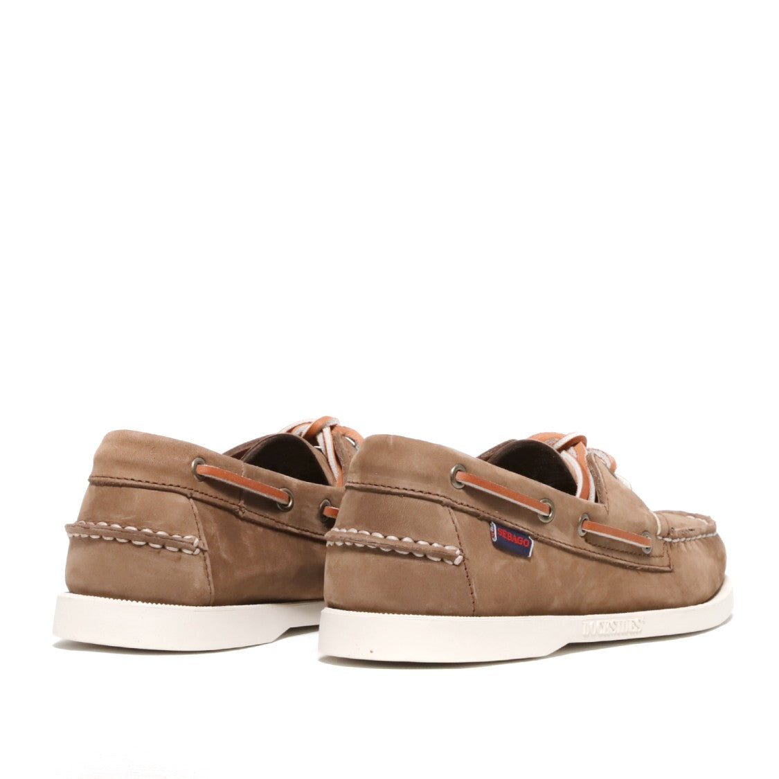 Sebago Docksides Portland Moccasin In Brown Nubuck
