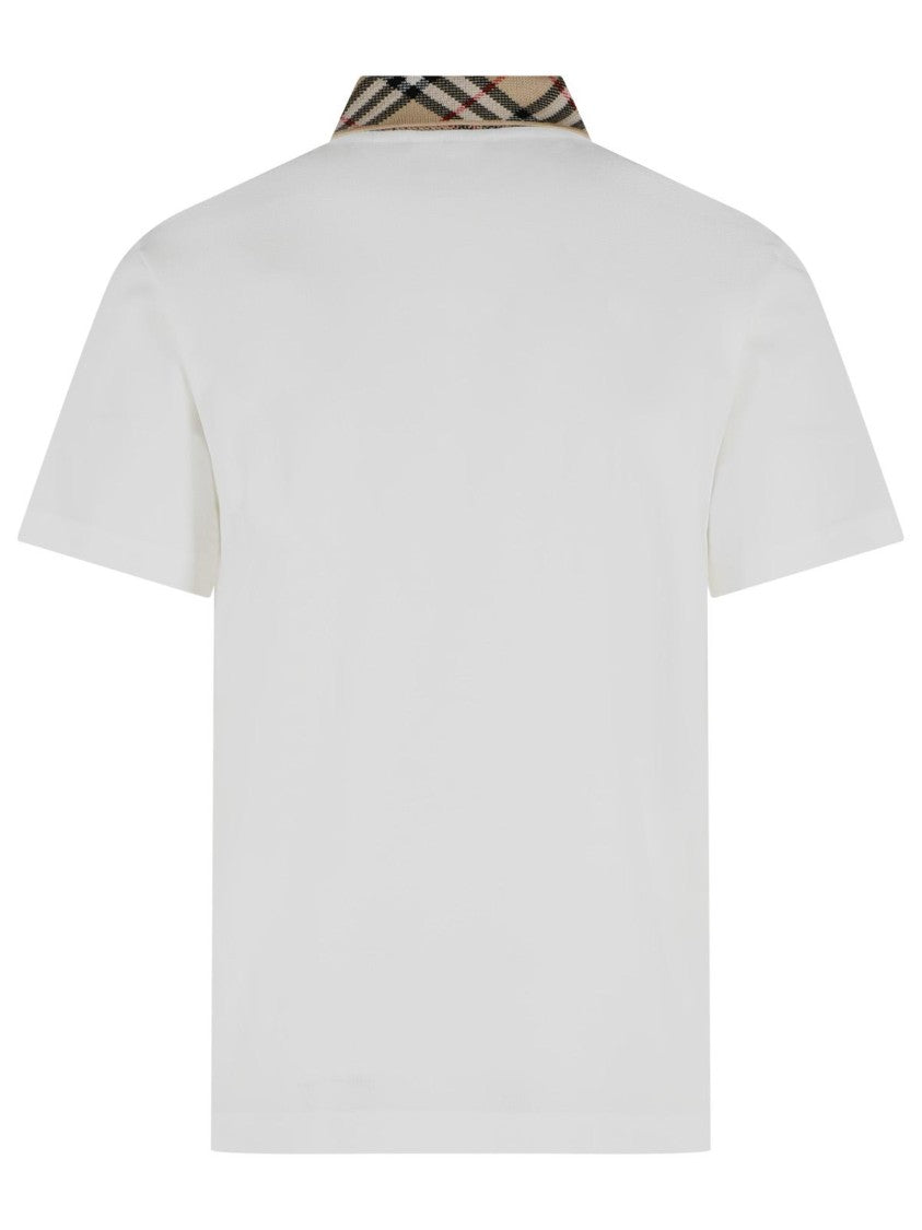 Burberry 'Evan' White Cotton Polo Shirt
