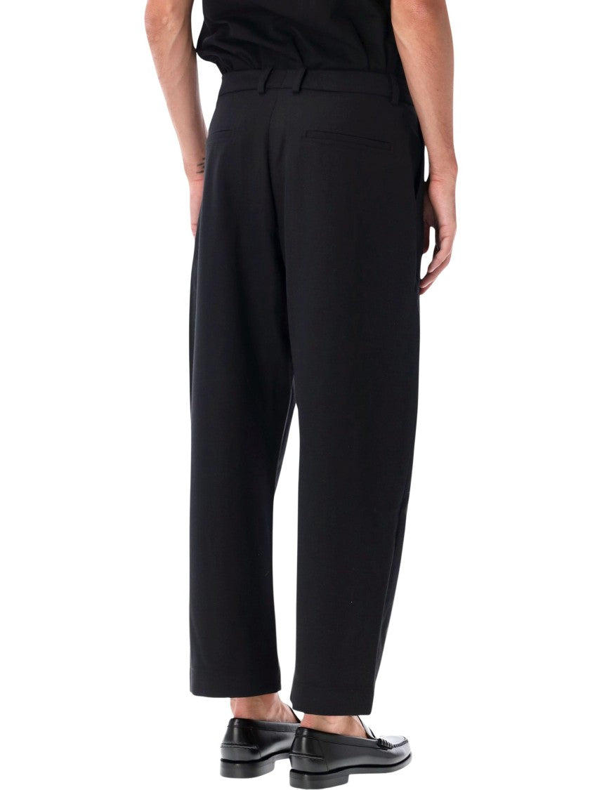 Studio Nicholson Relaxed Wide-Leg Cropped Tuck Pants