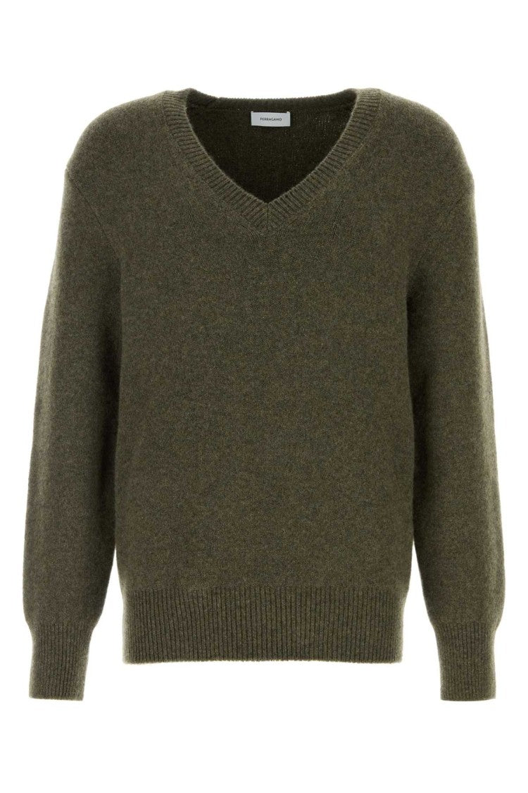 Salvatore Ferragamo Dark Green Cashmere Sweater