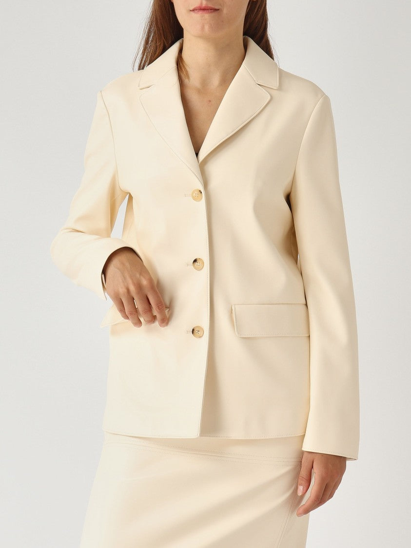 Max Mara Ivory Tailored Jacket With Notched Lapel