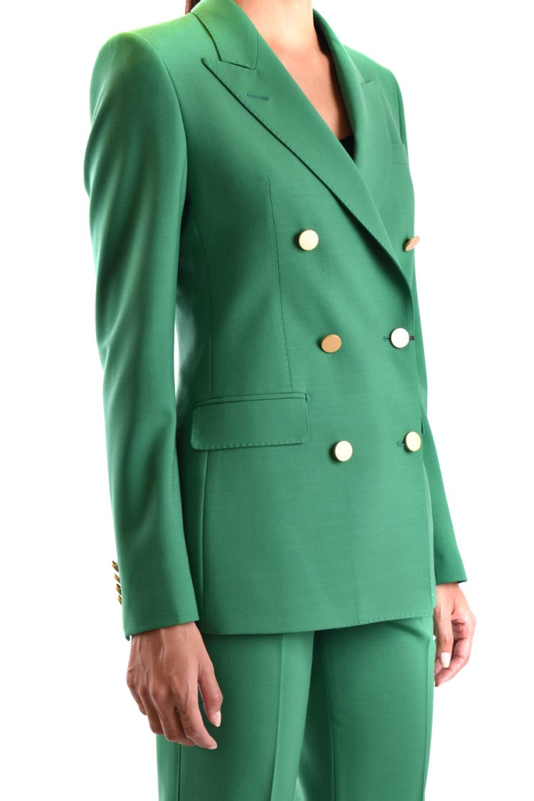 Tagliatore Tailored Double-Breasted Blazer In Green