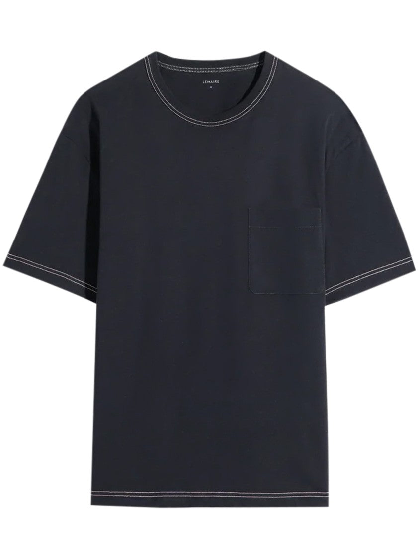 Lemaire Boxy Black Short-Sleeve T-Shirt With Contrast Stitching