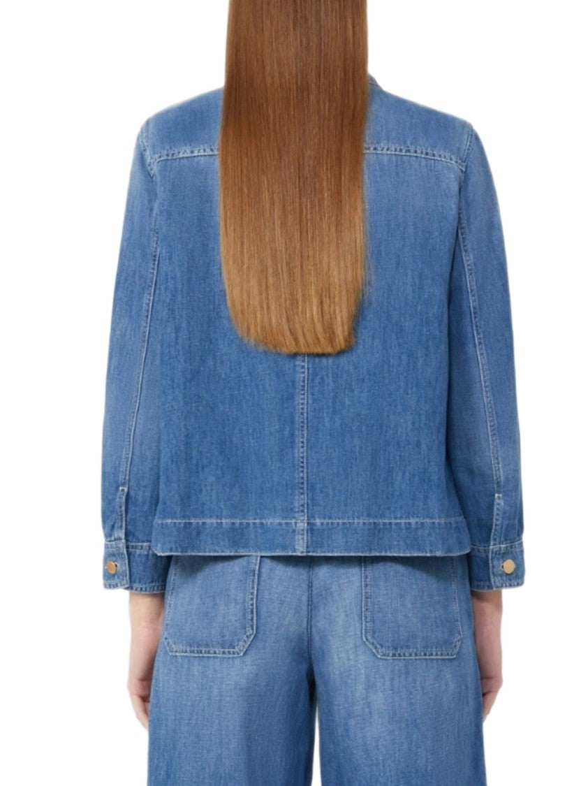 Max Mara Cotton Lino Denim Button Jacket