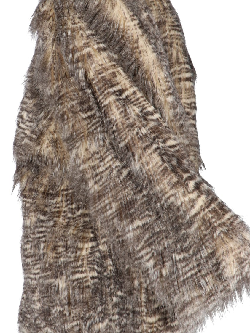 Entire Studios Textured Faux Fur Jacket With Striped Pattern