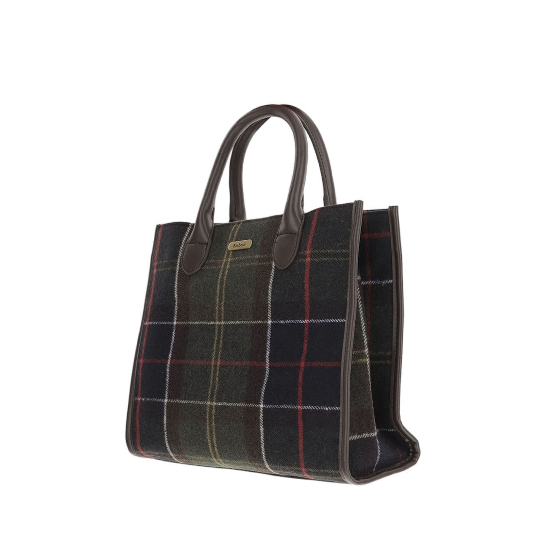 Barbour Multicolor Checked Wool-Blend Shoulder Bag
