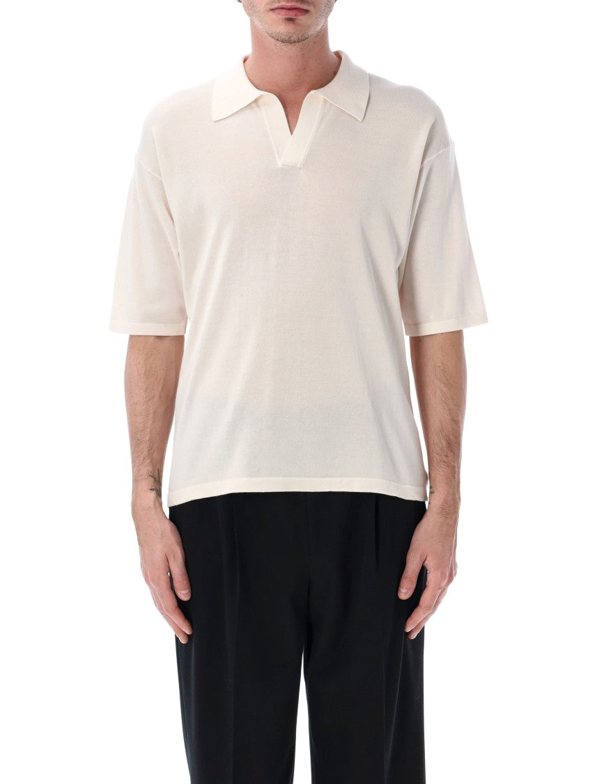 Roberto Collina Cotton Crepe Loose Fit Polo Shirt
