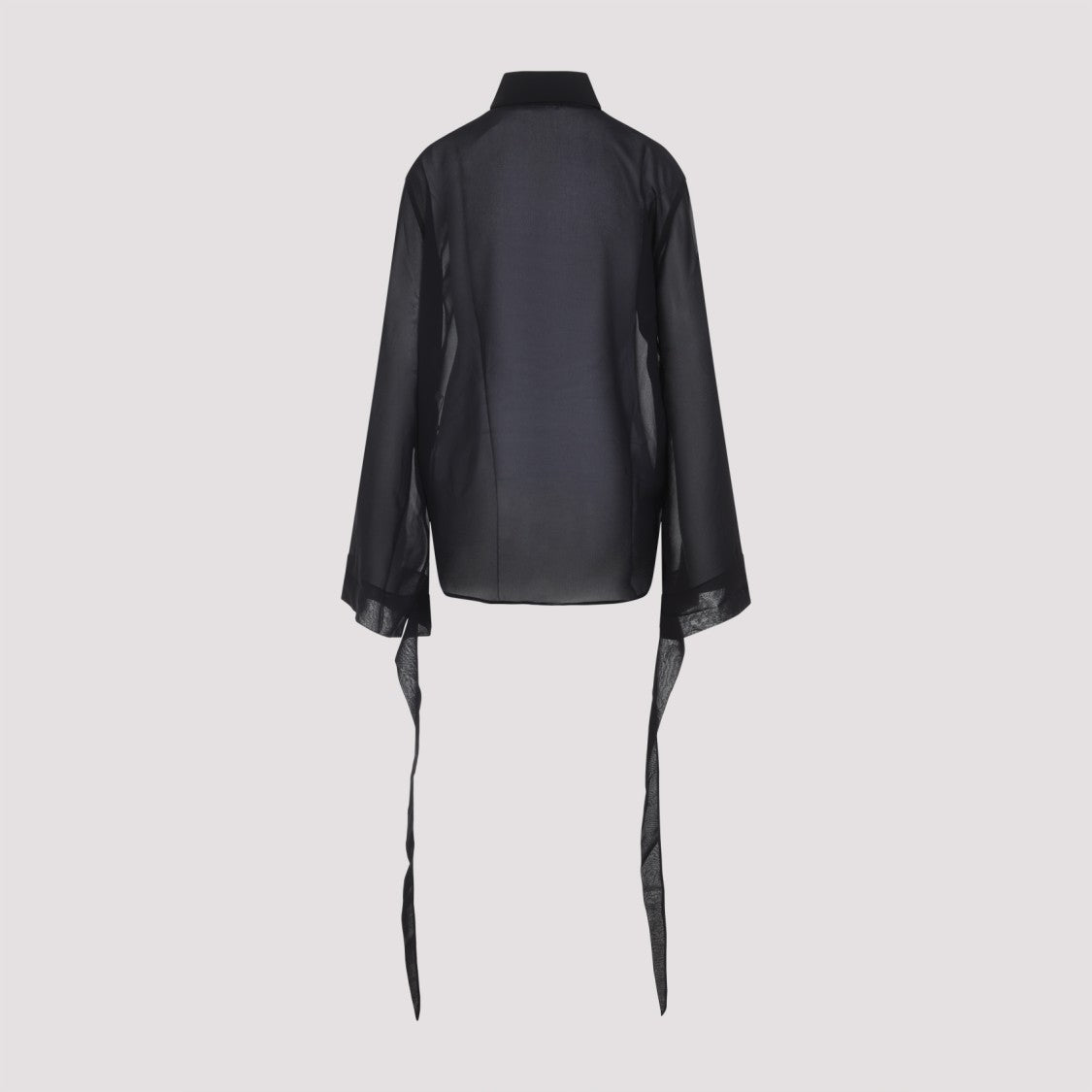 The Frankie Shop Sheer Long-Sleeved Shirt With Flowing Cuff Ties
