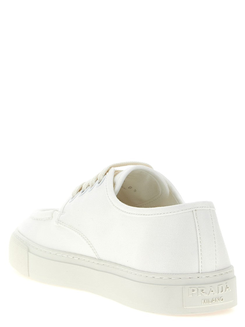 Prada Minimalist Low-Top Cotton Sneakers With Subtle Branding