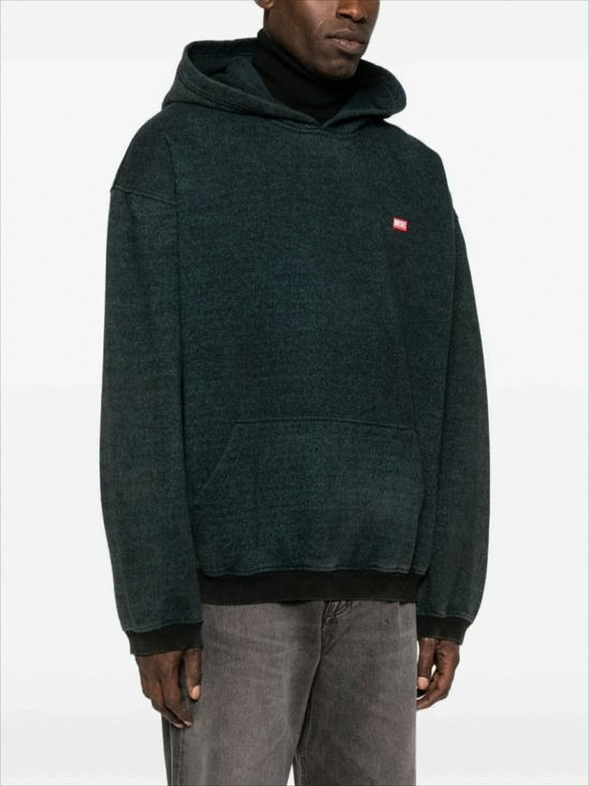 Diesel Relaxed-Fit Black Hoodie With Textured Fabric