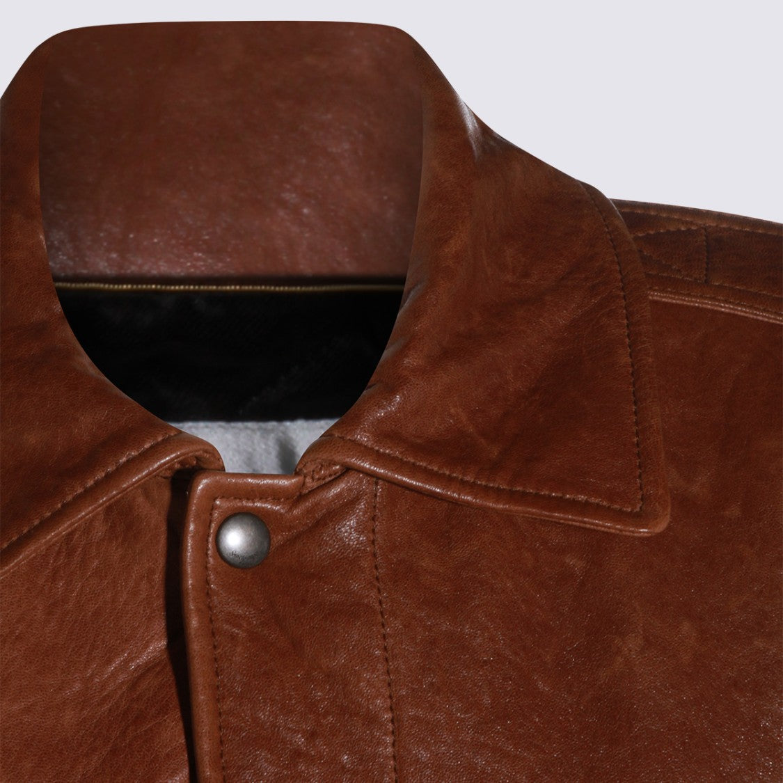 Saint Laurent Brown Leather Jacket