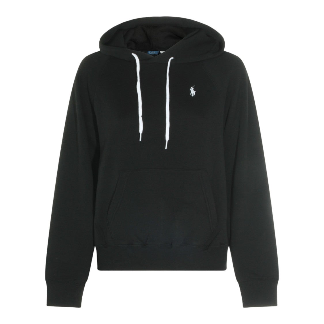 Polo Ralph Lauren Classic Black Hoodie With Embroidered Logo And Ribbed Details