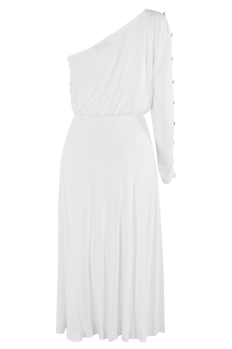 Elisabetta Franchi One-Shoulder Midi Dress