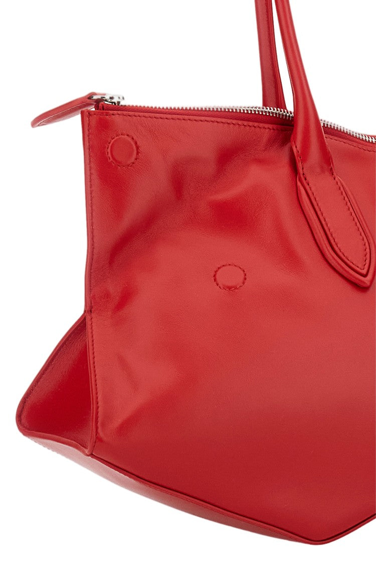 Alexander Mcqueen Sculptural Leather Shoulder Bag With Tubular Handles