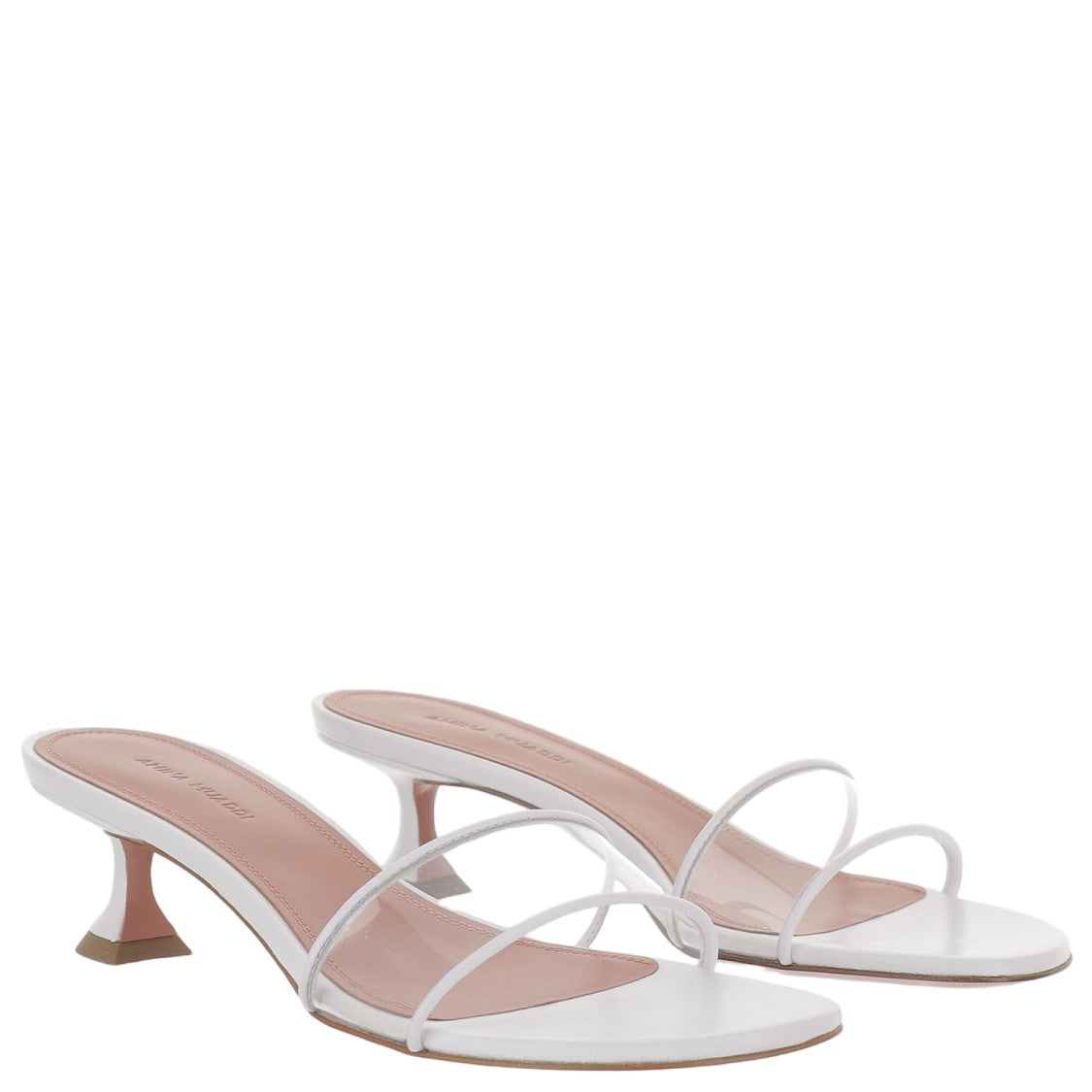 Amina Muaddi Sculpted Heel Sandals With Transparent Pvc Strap