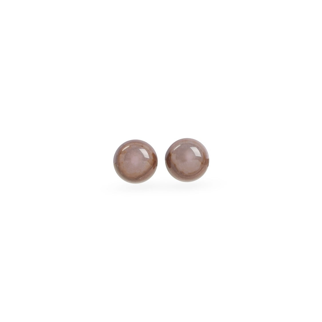 Giorgio Armani Glossy Brass Earrings With Rounded Design
