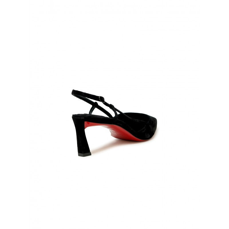 Christian Louboutin 1250279 B439 Black Veau Velours Condorline 55 Slingback