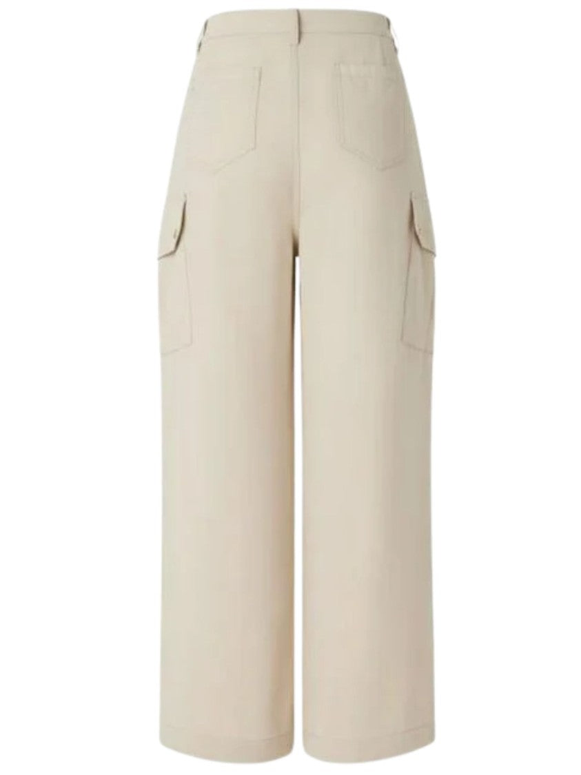Pinko Cotton Wide-Leg Cropped Pants