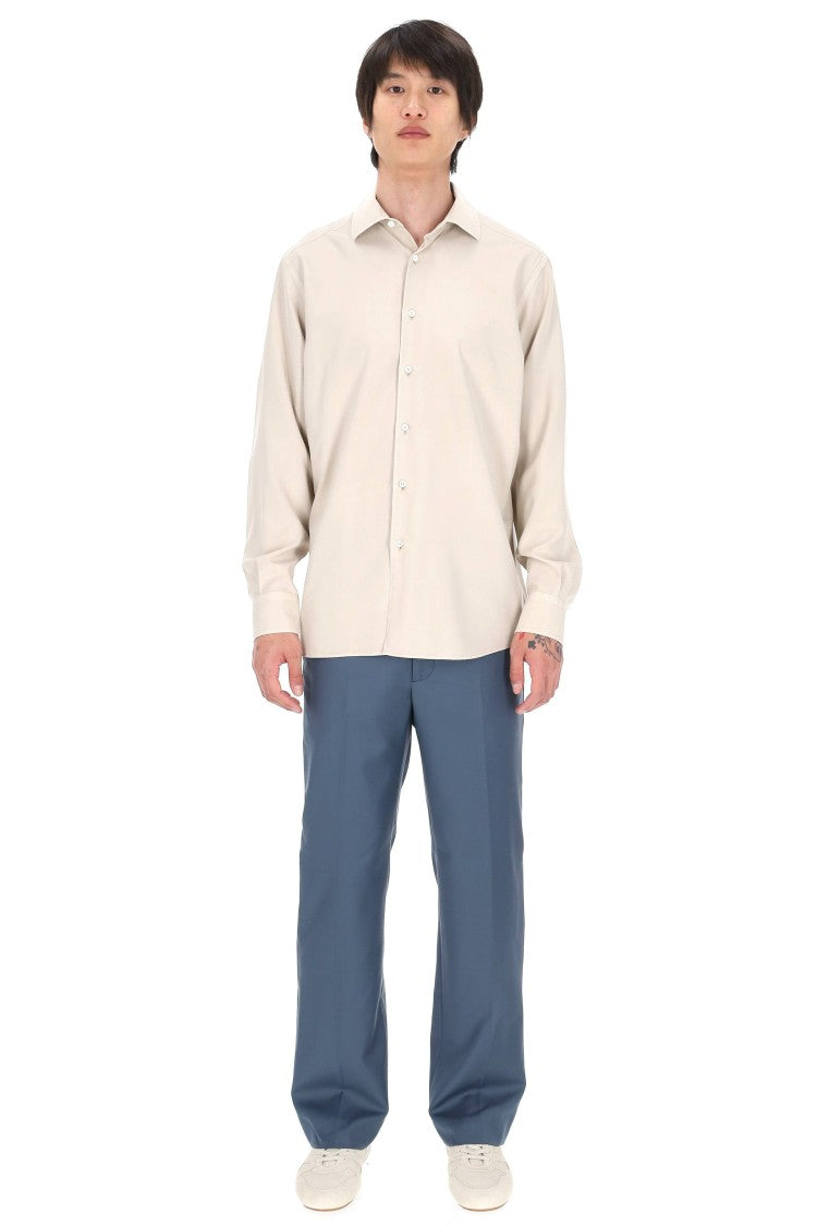 Zegna Pure Silk Classic Long-Sleeve Shirt