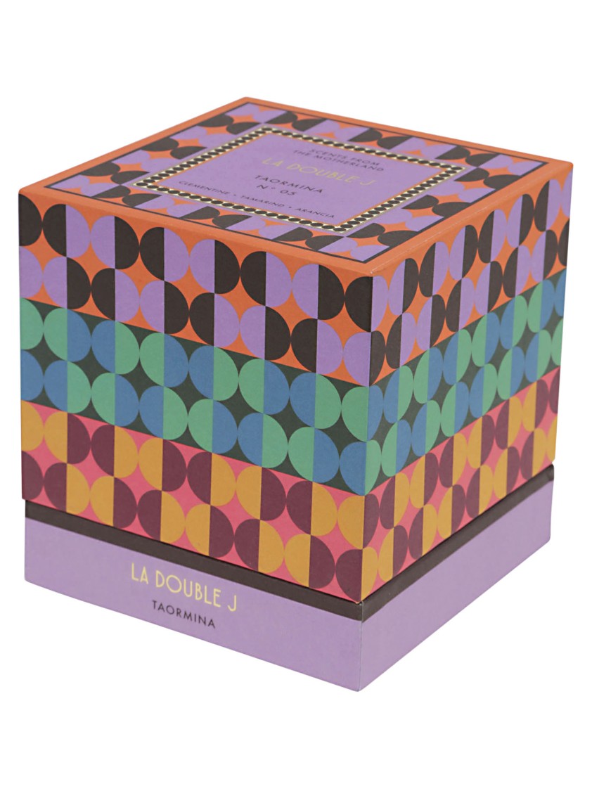 La Double J Multicolor Porcelain Candle With Geometric Patterns