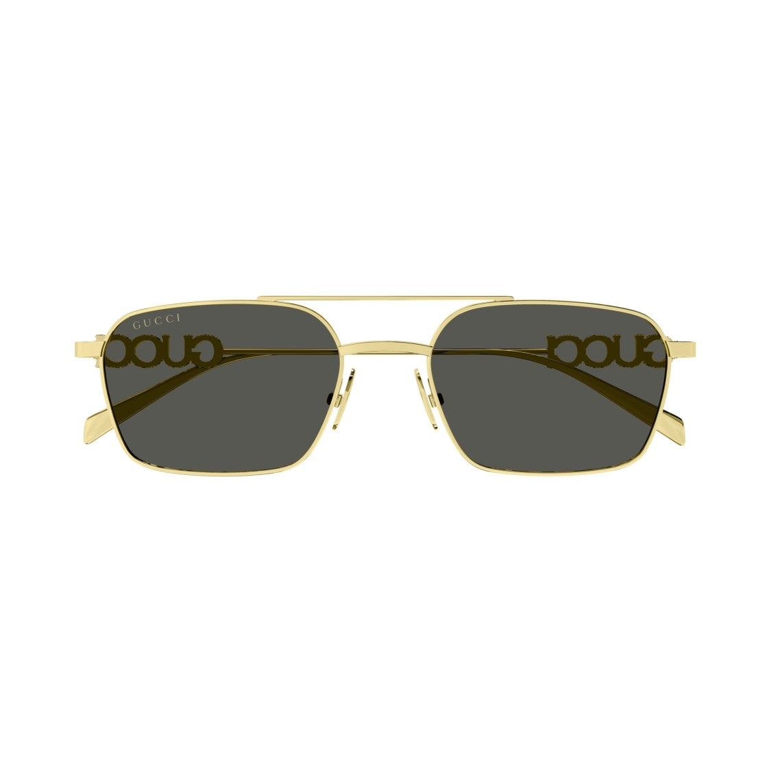 Gucci Gg1804s Rectangular Gold Metal Sunglasses