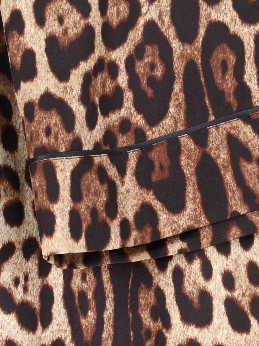 Dolce & Gabbana Multicolor Animal Print Silk Wide-Leg Pants