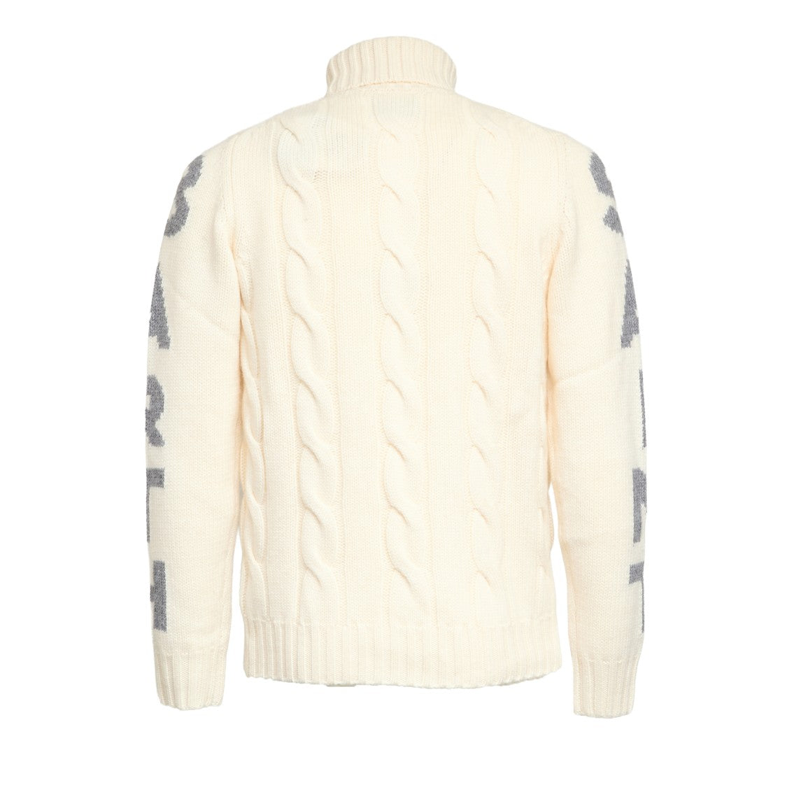 Mc2 Saint Barth Cable Knit Turtleneck Sweater With Ribbed Details