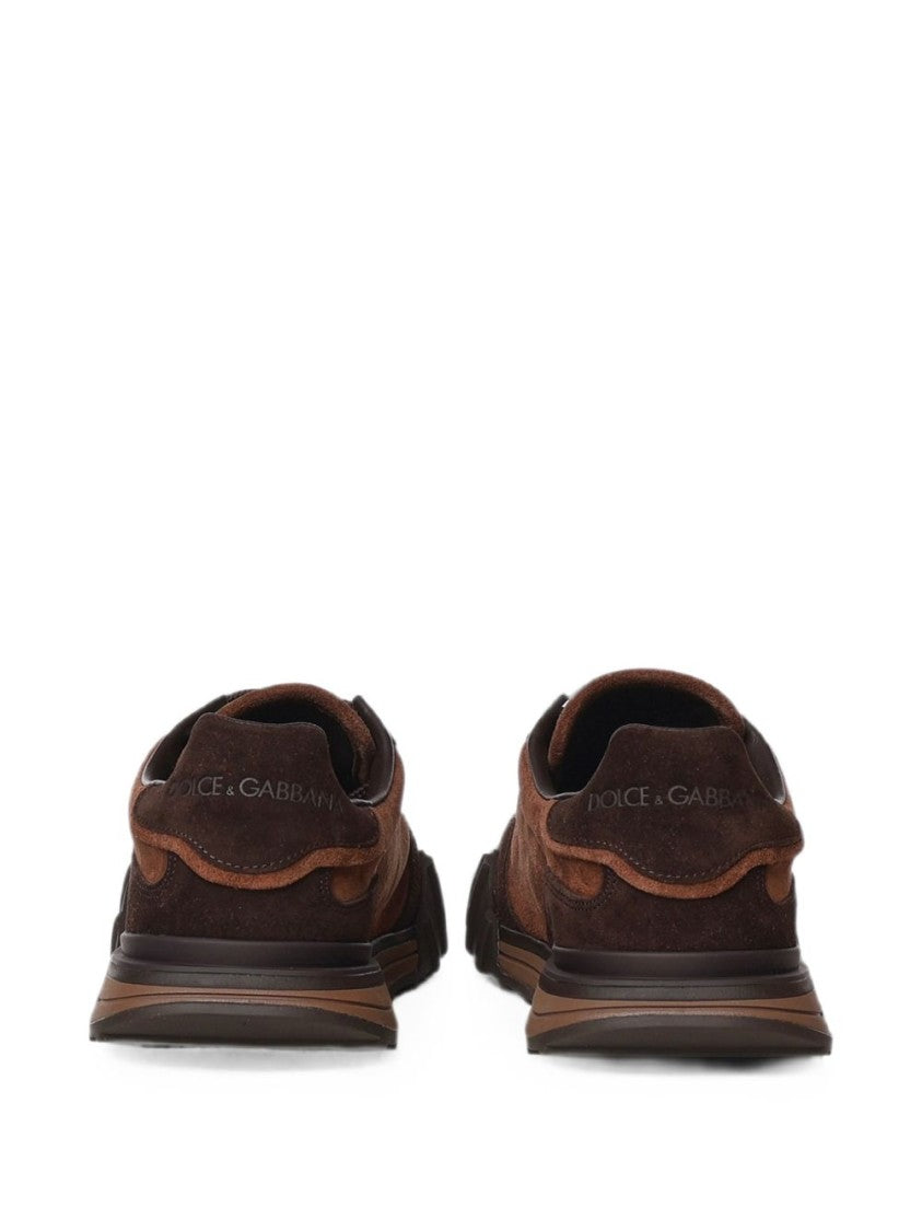 Dolce & Gabbana Brown Suede Low-Profile Sneakers