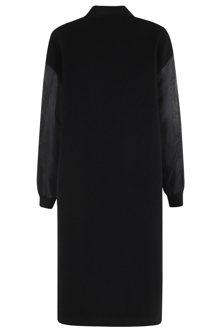 Pinko Contemporary Black Coat With Korean Collar